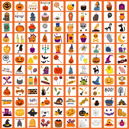 Vista 3 de Partywind 408 tatuajes de Halloween para decoración de fiesta de niños, golosinas de Halloween para suministros de fiesta, regalos de bolsas