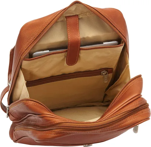 Vista 8 de Piel Leather Mochila para tablet con solapa, Saddle, Mochila para tablet con solapa