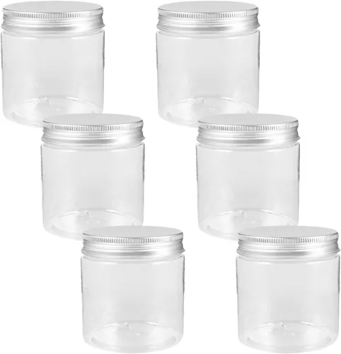 Vista 8 de Angoily Paquete de 6 tarros transparentes de 8 onzas con tapas, tarros de almacenamiento vacíos, tarros de boca regular, tarros de ensalada, tarros