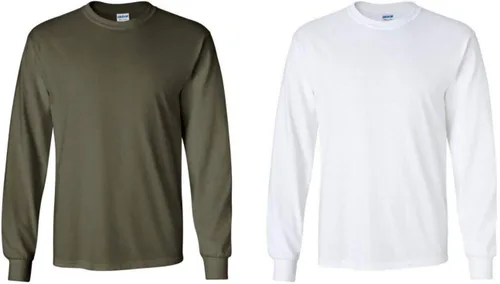 Vista 23 de Gildan - Camiseta de algodón y de manga larga para hombre, modelo G2400 (1) verde irlandés + (1) negro
