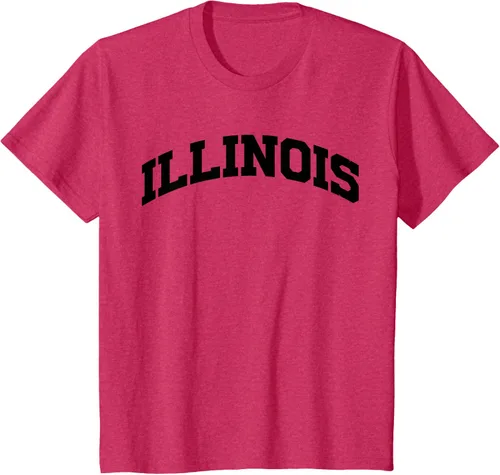 Vista 76 de Illinois Gift - Camiseta de diseño deportivo con texto universitario, gris, S