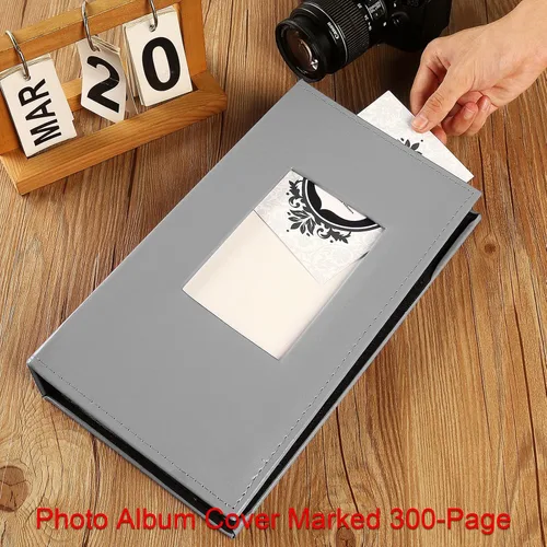 Vista 3 de Vienrose Álbum de fotos de 4 x 6 pulgadas, 420 fotos, cubierta de piel, libro de fotos de gran capacidad con bolsillos, álbumes de fotos deslizables