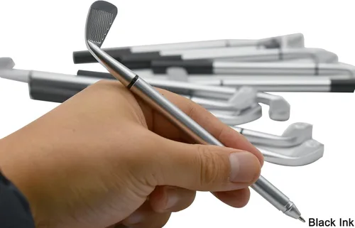 Vista 6 de Maydahui 12 bolígrafos de golf, divertidos deportes, golf, club, accesorios, tinta de gel negra, para estudiantes, compañeros de trabajo, jefe