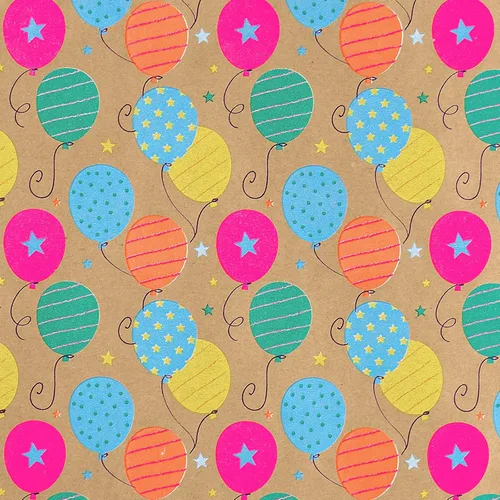 Vista 8 de RUSPEPA Rollo de papel de regalo de estraza - Patrón colorido de globos de cumpleaños - 30 pulgadas x 100 pies