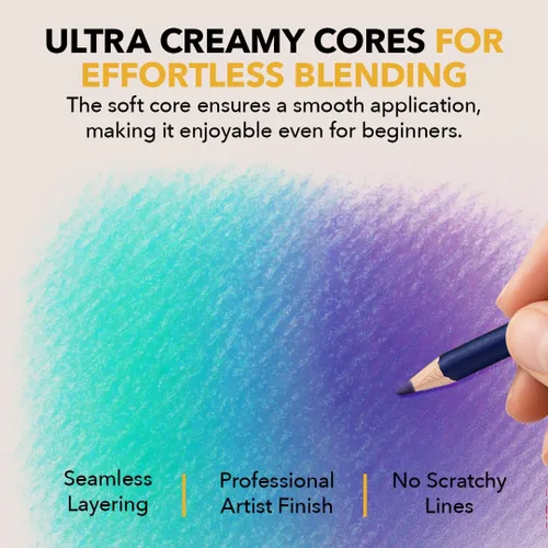 Vista 3 de Castle Art Supplies Gold Standard - Juego de 120 lápices para colorear con extras, núcleos de colores a base de aceite que se mantienen más
