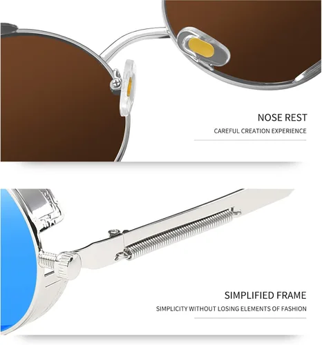 Vista 5 de Gafas de sol Joopin polarizadas, estilo Lennon, redondas, gafas de sol estilo hippy redondas para mujer y hombre
