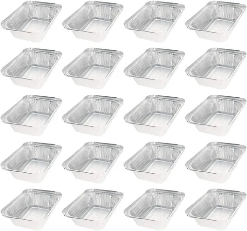Vista 15 de Othmro Recipientes de alimentos de papel de aluminio de 3.2 x 1.5 pulgadas (DiaxH), bandejas desechables para llevar, 100 sartenes redondas de papel