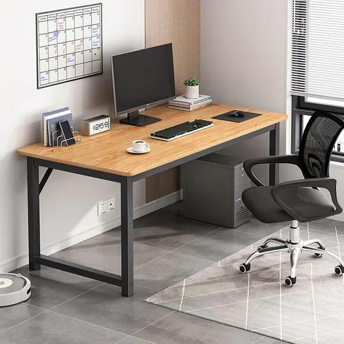 Vista 7 de Escritorio de PC moderno de estilo simple, estación de trabajo resistente para sala de estudio, escritorio industrial de 29.6 pulgadas de alto, mesa