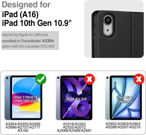 Vista 2 de Antbox Funda para iPad (A16) 11ª Generación 11'' 2025/iPad 10ª Generación 10.9'' 2022 con Soporte Integrado para Lápiz Función de Encendido/Apagado