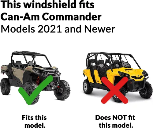 Vista 6 de Clearly Tough Can-Am Commander (2021 y posteriores) Parabrisas plegable