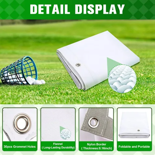 Vista 3 de aikeec Golf Simulator Impact Screen: 7mm Thickened hScreen for Indoor/Home/Garage Training - Ultra Clear Impact Screen with 32 pcs Grommets Holes