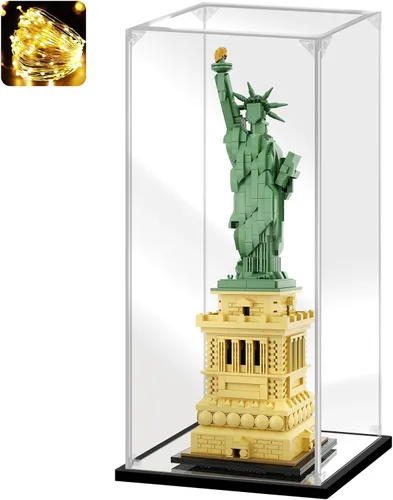 Vista 18 de Vitrina de acrílico para coleccionables, caja de exhibición de acrílico para Lego 43172, juguetes de construcción de castillos, estuche acrílico