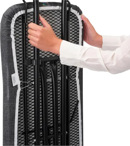 Vista 5 de Brabantia Tabla de planchar cómoda con soporte para plancha de vapor sólido Mediano (talla B) Funda negra de mezclilla de comercio justo Denim