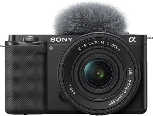Vista 6 de Sony ZV-E10 - Kit de cámara sin espejo con lente de zoom de potencia de 16-50mm II (negro) Sensor APS-C Herramienta compacta para creadores +