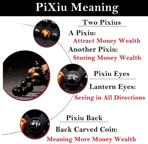 Vista 4 de Pulsera de obsidiana negra, pulsera de obsidiana negra Feng Shui para mujeres, hombres y parejas, hecha a mano con piedra tallada de ojo de tigre