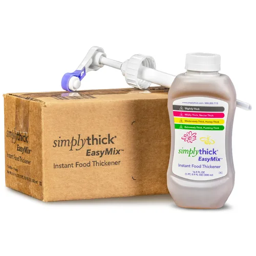 Vista 2 de SimplyThick EasyMix 92 porciones Espesante de gel para personas con disfagia y trastornos de deglución No alterará el sabor del líquido
