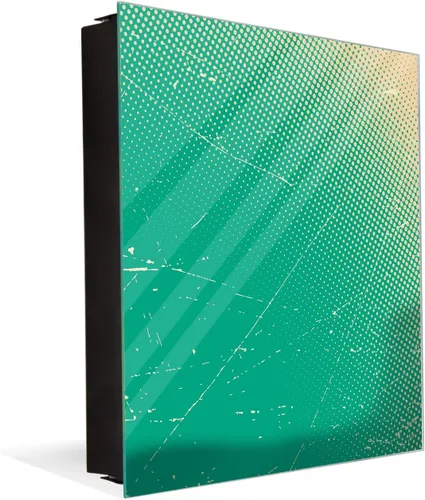 Vista 46 de Concept Crystal Gabinete decorativo de almacenamiento de llaves con tablero blanco de vidrio K10A: pestillo antiguo sin entrada