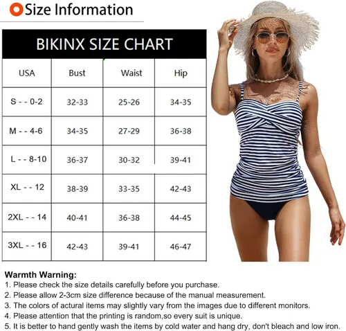 Vista 6 de BIKINX Tankini Bathing Suits for Women Plus Size Swimsuit Best Tummy Control Swimwear