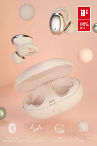 Vista 2 de 1MORE Elegantes auriculares intrauditivos inalámbricos – Bluetooth – 6.5 horas de batería – Carga rápida de 15 minutos para 3 horas de uso – Funda