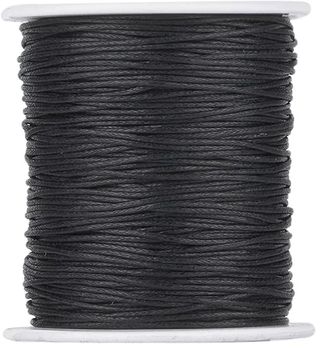 Vista 25 de Cordón de algodón encerado aguamarina de 100 yardas, hilo trenzado para cuentas de cordón de pulsera, collar de alambre de 0.039 pulgadas