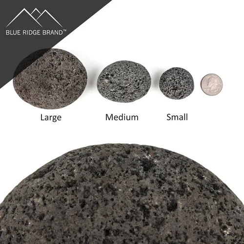 Vista 3 de Lava Rock - Piedras de lava pulidas de 10 libras - Piedras de lava negras y grises de 1 pulgada - Roca volcánica - Rocas de paisajismo - Pequeñas