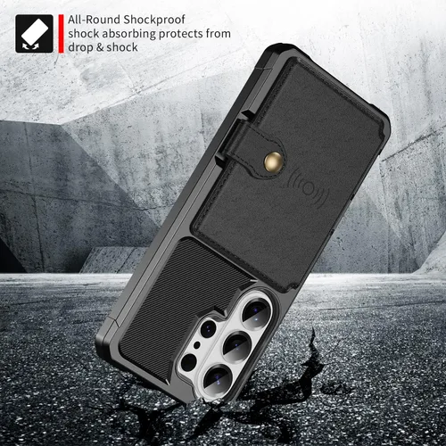 Vista 109 de Funda para Samsung Galaxy S21 Ultra con tarjetero, compatible con soporte magnético para automóvil, resistente a los golpes, resistente, suave, TPU