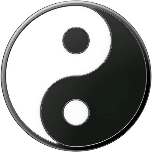 Vista 5 de Agarre para teléfono PopSockets con soporte expansible, agarre adhesivo, esmaltado - Yin Yang