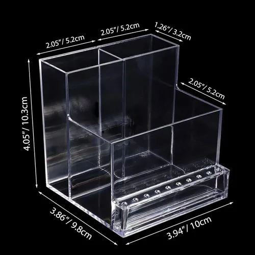 Vista 2 de Noverlife Caja de almacenamiento de brocas para mini taladro de uñas de 10 agujeros y brocas, organizador transparente de brocas de lima para uñas