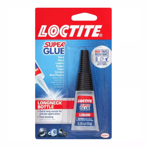Vista 4 de Loctite Super Glue - Botella líquida de cuello largo, transparente, botella de 0.35 onzas líquidas, paquete de 6 – Superpegamento para plástico