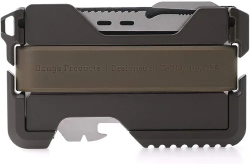 Vista 2 de Dango T01 Billetera táctica EDC - Hecha en Estados Unidos - Cuero genuino, Multiherramienta, Bloqueo RFID