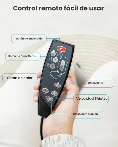 Vista 7 de COMFIER - Masajeador Shiatsu de espalda completa para silla con calor, con 2 velocidades Shiatsu, almohadilla de masaje para silla con punto