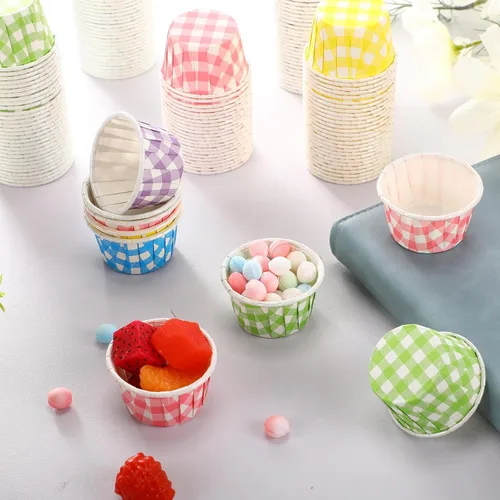 Vista 4 de Nuogo 500 vasos desechables de 1.5 onzas para soufflé, mini vasos de papel para muestra de condimentos pequeños para salsa de tomate, sacramento