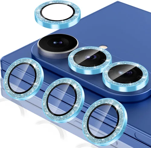 Vista 164 de Casetego Protector de lente de cámara para Galaxy Z Fold 8, [Diseño de purpurina mejorado], [Fuerte adherencia], lente de vidrio templado 9H negro