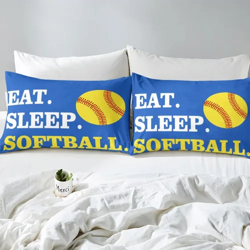 Vista 123 de Feelyou Juego de sábanas de béisbol para niños, juego de sábanas con temática deportiva de pelota, tamaño individual, para niños, adolescentes