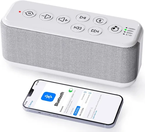 Vista 9 de Máquina portátil de ruido blanco para adultos y niños, 42 sonidos relajantes, máquina de sonido de viaje recargable con sonidos de lluvia y océano