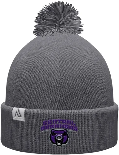 Vista 23 de NCAA Prime - Gorro de punto de invierno con pompón plegable