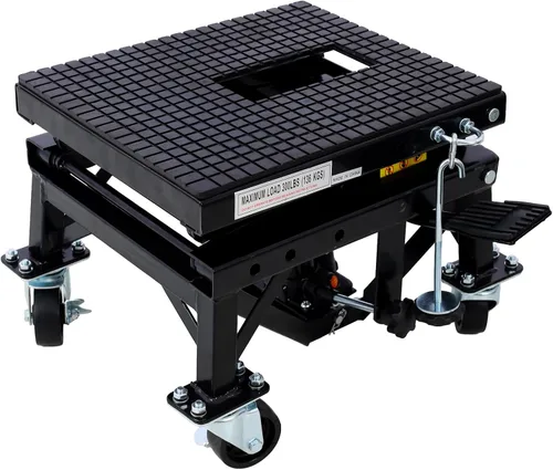 Vista 4 de 300LBS Hidráulica Motocicleta Scissor Jack Mesa Elevadora, 13.4-36.2" (negro)