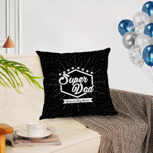 Vista 3 de Juego de 4 fundas de almohada para el Día del Padre de 22 x 22 pulgadas, fundas de almohada de terciopelo azul para papá, fundas de almohada
