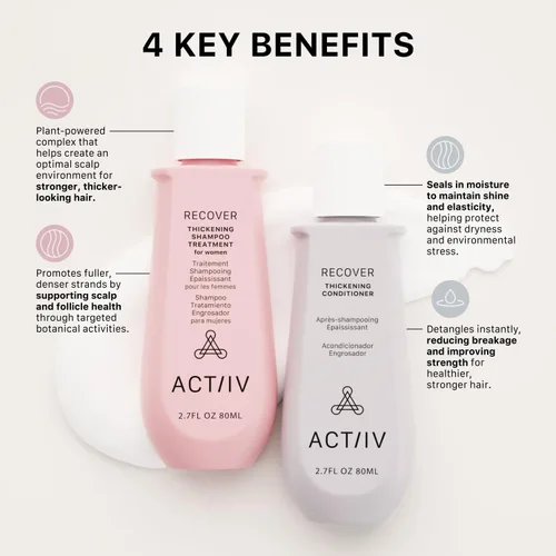 Vista 3 de ACTIIV Recover Travel Duo para mujer Apoya la apariencia de un cabello más completo y saludable, a base de plantas, seguro para el color, vegano