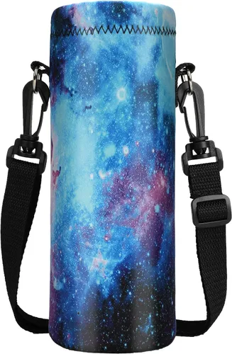 Vista 14 de ToLuLu Funda para botella de agua, funda de neopreno aislada para botella de agua, 25.4 fl oz, 33.8 fl oz, con correa de hombro ajustable
