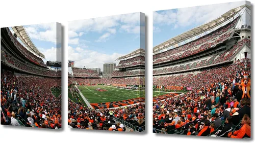 Vista 90 de TUMOVO MetLife Stadium - Decoración de pared de Nueva York, 3 piezas, lienzo, arte de pared para decoración del hogar, juegos de fútbol americano