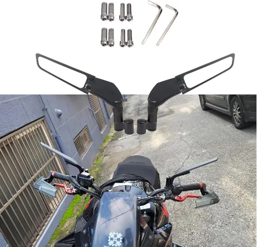 Vista 11 de para Espejo retrovisor para FZ1 FZ6 FZ8 FZ25 FZ400 FZ07 FZ09 FZ10 FZS15Wind Wing Side Retroviseur Espelhos Moto Accesorios de motocicleta (azul)