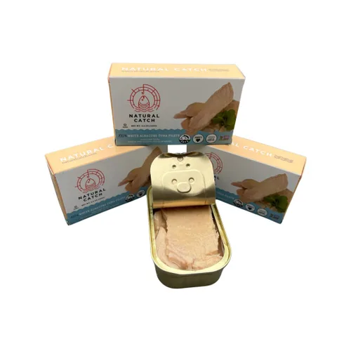 Vista 2 de Natural Catch Filetes de albacore de atún blanco, cortados a mano, alta calidad, atrapados en poste y línea, 120 calorías sin gluten, paleo, keto