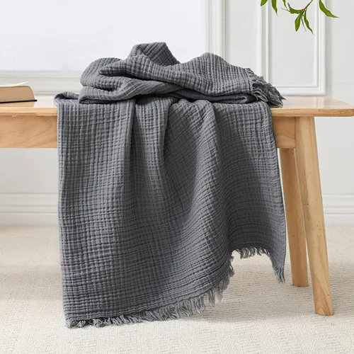 Vista 21 de Esterra Manta de Muselina de 50x65 Pulgadas Acogedora Suave Ligera Manta de Algodón Prelavada, Manta de Gasa de 4 Capas Transpirable para Todas