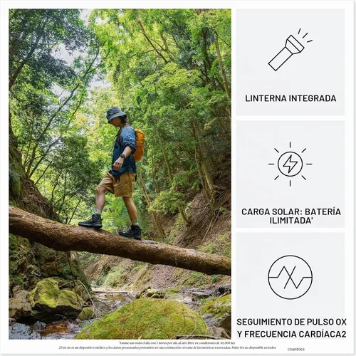 Vista 4 de Garmin Instinct - Reloj inteligente solar con GPS para exteriores de 0.118-1.772 in, linterna integrada, colección Alpine Rush de edición limitada