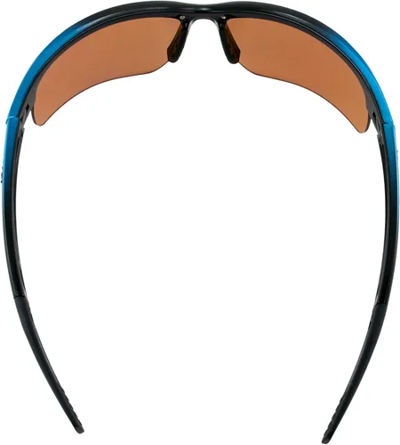 Vista 4 de MAXX Domain Sport Golf Gafas de sol negras con marcos azules y lentes ámbar HD, Negro