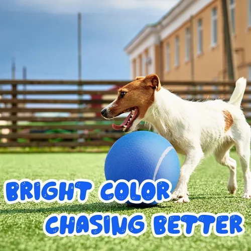 Vista 5 de Banfeng Pelota de tenis grande para perros, pelota de tenis gigante para perros, juguete grande para deportes al aire libre, regalo para perros Azul
