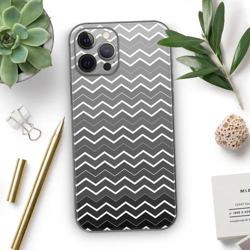 Vista 7 de DesignSkinz Kit de calcomanías de piel de cuerpo completo compatible con iPhone 15 Plus, cheurón en capas degradadas negras