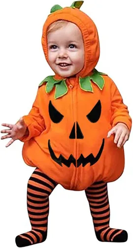 Vista 10 de Calabaza bebé unisex para niños pequeños y bebés, para Halloween Negro