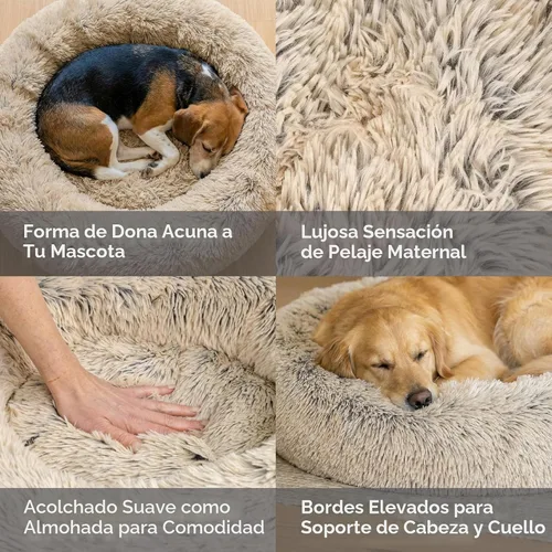 Vista 3 de Best Friends by Sheri - The Original Calming Donut - Cama calmante en forma de dona para perros y gatos - Pelo largo, azul bebé, M, 30 x 30 pulgadas